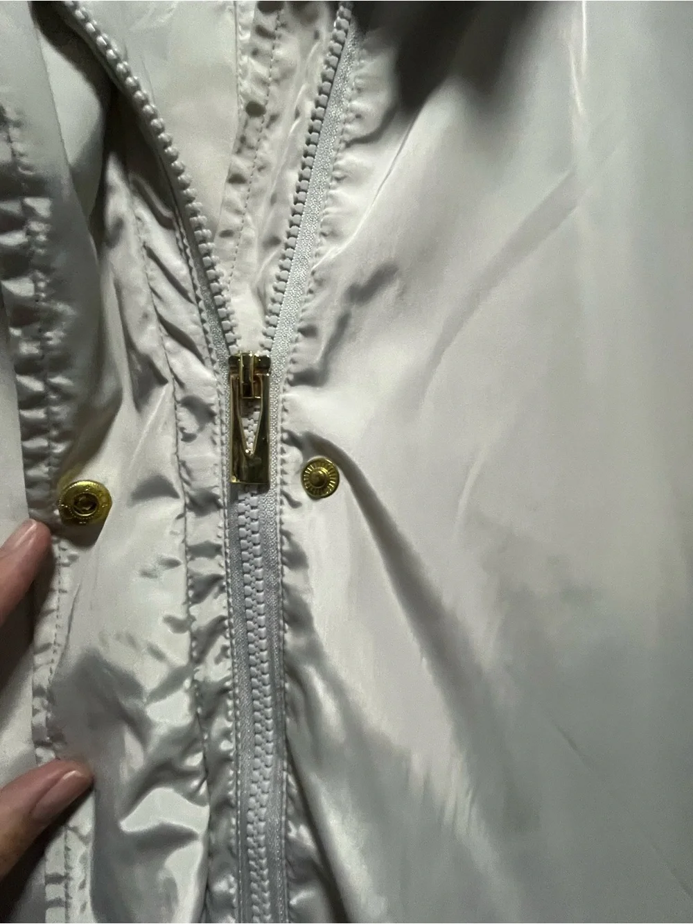 Via Spiga Cream Hooded Trench Coat